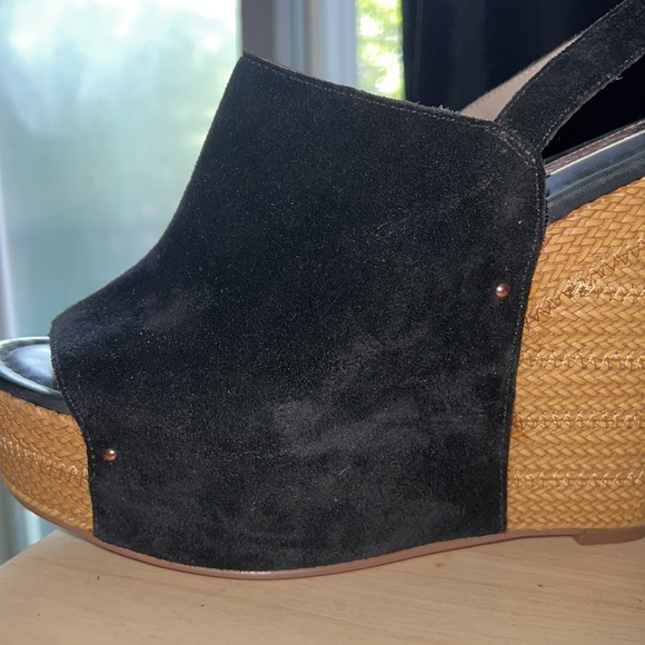 Black Suede Platform Wedge - Picture 8 of 9